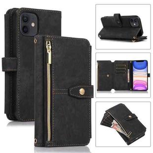 For iPhone 11 Dream 9-Card Wallet Zipper Bag Leather Phone Case(Black)