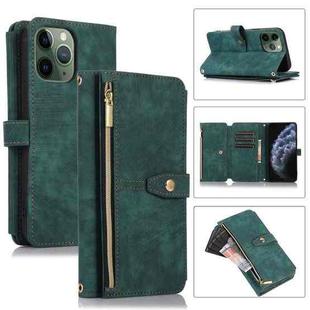 For iPhone 11 Pro Dream 9-Card Wallet Zipper Bag Leather Phone Case(Green)