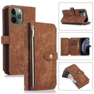 For iPhone 11 Pro Dream 9-Card Wallet Zipper Bag Leather Phone Case(Brown)