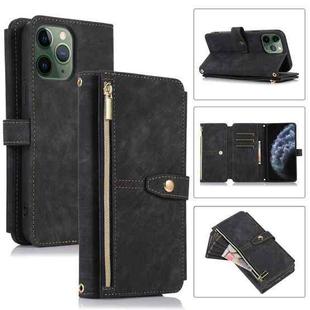 For iPhone 11 Pro Max Dream 9-Card Wallet Zipper Bag Leather Phone Case(Black)