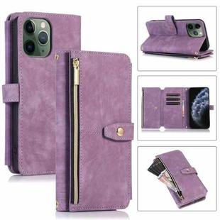 For iPhone 11 Pro Max Dream 9-Card Wallet Zipper Bag Leather Phone Case(Purple)