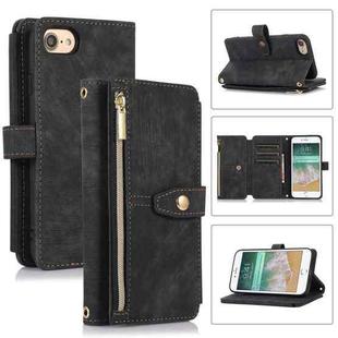 For iPhone SE 2022 / 2020 / 7 / 8 Dream 9-Card Wallet Zipper Bag Leather Phone Case(Black)