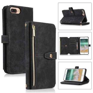 For iPhone 7 Plus / 8 Plus Dream 9-Card Wallet Zipper Bag Leather Phone Case(Black)