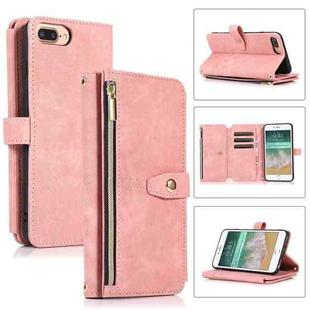For iPhone 7 Plus / 8 Plus Dream 9-Card Wallet Zipper Bag Leather Phone Case(Pink)