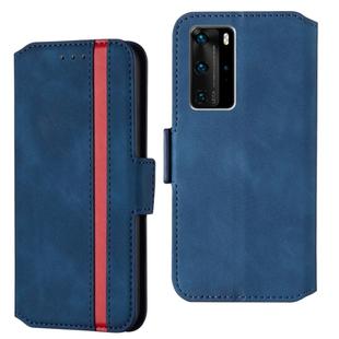 For Huawei P40 Pro Vintage Matte Oil-edge Horizontal Flip Leather Case with Bracket & Card Slots(Blue)