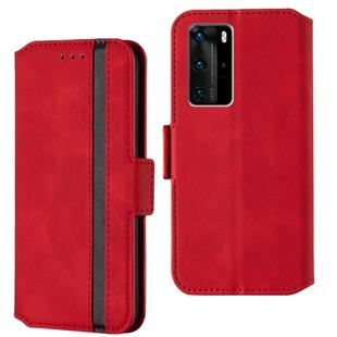 For Huawei P40 Pro Vintage Matte Oil-edge Horizontal Flip Leather Case with Bracket & Card Slots(Red)