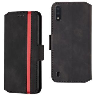 For Galaxy A01 Vintage Matte Oil-edge Horizontal Flip Leather Case with Bracket & Card Slots(Black)