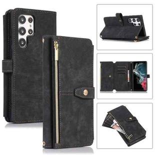 For Samsung Galaxy S23 Ultra 5G Dream 9-Card Wallet Zipper Bag Leather Phone Case(Black)