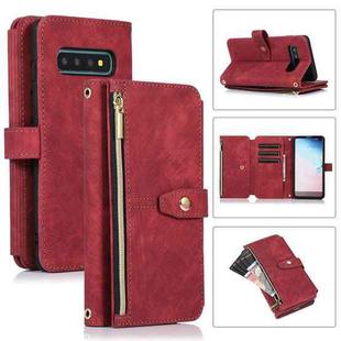 For Samsung Galaxy S10e Dream 9-Card Wallet Zipper Bag Leather Phone Case(Red)