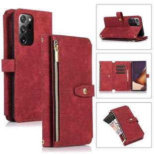 For Samsung Galaxy Note20 Dream 9-Card Wallet Zipper Bag Leather Phone Case(Red)