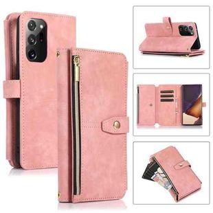 For Samsung Galaxy Note20 Dream 9-Card Wallet Zipper Bag Leather Phone Case(Pink)