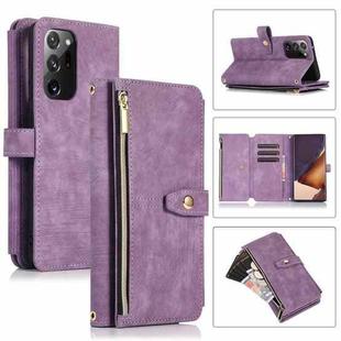 For Samsung Galaxy Note20 Ultra Dream 9-Card Wallet Zipper Bag Leather Phone Case(Purple)