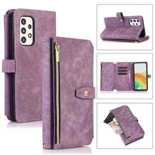 For Samsung Galaxy A53 Dream 9-Card Wallet Zipper Bag Leather Phone Case(Purple)