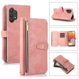 For Samsung Galaxy A32 4G Dream 9-Card Wallet Zipper Bag Leather Phone Case(Pink)