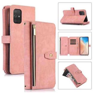 For Samsung Galaxy A51 4G Dream 9-Card Wallet Zipper Bag Leather Phone Case(Pink)