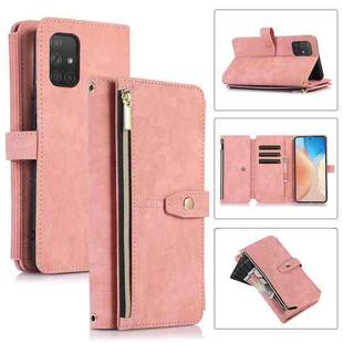 For Samsung Galaxy A71 4G Dream 9-Card Wallet Zipper Bag Leather Phone Case(Pink)