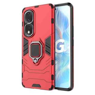 For Honor 80 Pro Shockproof PC + TPU Phone Case with Magnetic Ring Holder(Red)