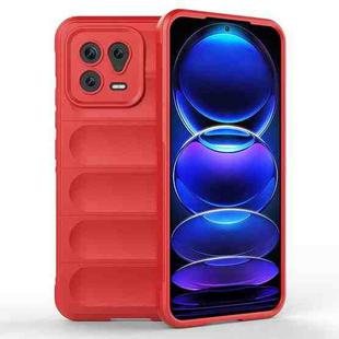 For Xiaomi 13 Magic Shield TPU + Flannel Phone Case(Red)