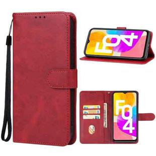 For Samsung Galaxy F04 Leather Phone Case(Red)