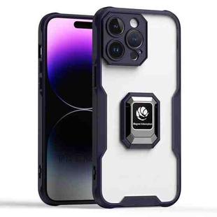 For iPhone 14 Pro Max Armor Shockproof Magnetic Ring Phone Case(Deep Purple)