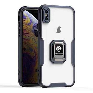 For iPhone X / XS Armor Shockproof Magnetic Ring Phone Case(Black)