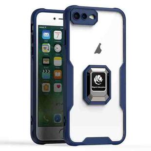 For iPhone 7 Plus / 8 Plus Armor Shockproof Magnetic Ring Phone Case(Navy Blue)