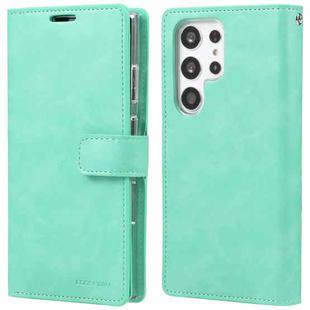 For Samsung Galaxy S23 Ultra 5G GOOSPERY MANSOOR DIARY 9 Card Slots Leather Phone Case(Mint Green)