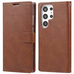 For Samsung Galaxy S23 Ultra 5G GOOSPERY BLUE MOON Crazy Horse Texture Leather Phone Case(Brown)