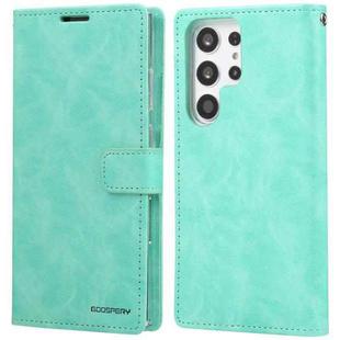 For Samsung Galaxy S23 Ultra 5G GOOSPERY BLUE MOON Crazy Horse Texture Leather Phone Case(Mint Green)