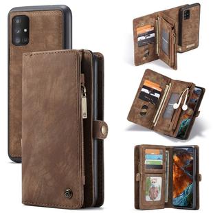 For Galaxy A51 4G CaseMe-008 Detachable Multifunctional Horizontal Flip Leather Case with Card Slot & Holder & Zipper Wallet & Photo Frame(Brown)