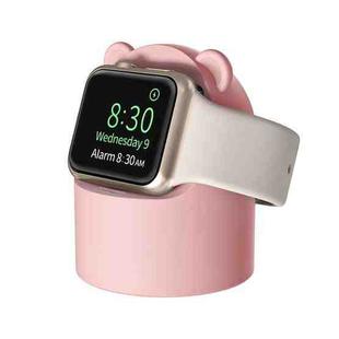 For Apple Watch Smart Watch Silicone Charging Holder without Charger(Pink)