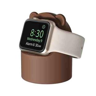 For Apple Watch Smart Watch Silicone Charging Holder without Charger(Brown)