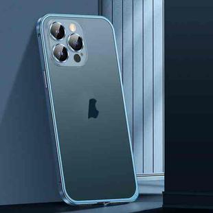 For iPhone 12 Spring Buckle Metal Frosted Phone Case(Sierra Blue)