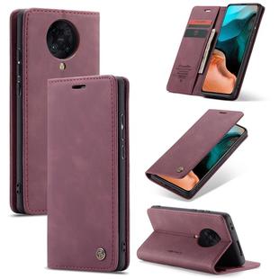 For Xiaomi Redmi K30 Pro CaseMe-013 Multifunctional Horizontal Flip Leather Case with Card Slot & Holder & Wallet(Wine Red)