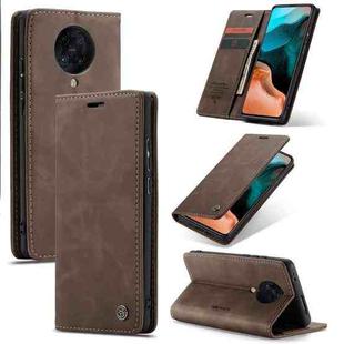 For Xiaomi Redmi K30 Pro CaseMe-013 Multifunctional Horizontal Flip Leather Case with Card Slot & Holder & Wallet(Coffee)