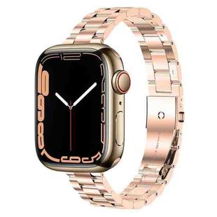 Small Waist Stainless Steel Watch Band For Apple Watch Ultra 49mm / Series 8&7 45mm / SE 2&6&SE&5&4 44mm / 3&2&1 42mm(Rose Gold)