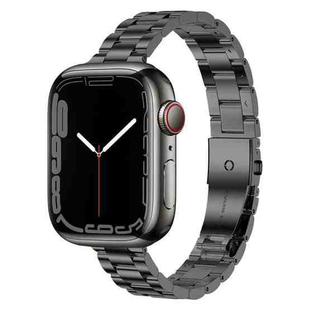 Small Waist Stainless Steel Watch Band For Apple Watch Series 9&8&7 41mm / SE 3&SE 2&6&SE&5&4 40mm / 3&2&1 38mm(Black)