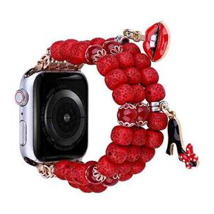 Bodhi Beads Watch Band For Apple Watch Series 9&8&7 41mm / SE 3&SE 2&6&SE&5&4 40mm / 3&2&1 38mm(Red)