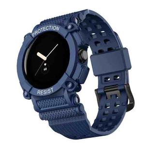 For Google Pixel Watch Three-proof Solid Color Integrated Watch Band(Army Blue)