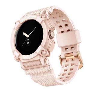 For Google Pixel Watch Three-proof Solid Color Integrated Watch Band(Pink)