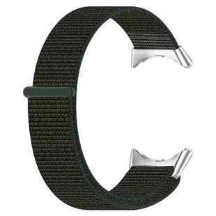 For Google Pixel Watch Metal Head Nylon Loop Watch Band(Army Green)