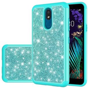 For LG K30 (2019) / Aristo 4 Plus Glitter Powder Contrast Skin Shockproof Silicone + PC Protective Case(Green)