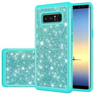 For Galaxy Note 8 Glitter Powder Contrast Skin Shockproof Silicone + PC Protective Case(Green)