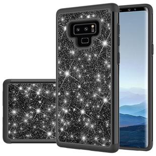 For Galaxy Note9 Glitter Powder Contrast Skin Shockproof Silicone + PC Protective Case(Black)