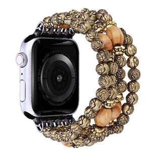 Rose Beads Watch Band For Apple Watch Series 8&7 41mm / SE 2&6&SE&5&4 40mm / 3&2&1 38mm(Rose Wood Beads)