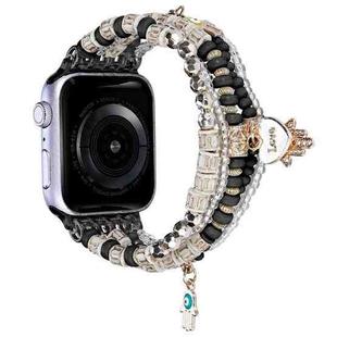 Forest Style Beads Watch Band For Apple Watch Ultra 49mm / Series 8&7 45mm / SE 2&6&SE&5&4 44mm / 3&2&1 42mm(Black)