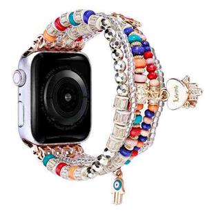 Forest Style Beads Watch Band For Apple Watch Ultra 49mm&Watch Ultra 2 49mm / Series 9&8&7 45mm / SE 3&SE 2&6&SE&5&4 44mm / 3&2&1 42mm(Colorful)