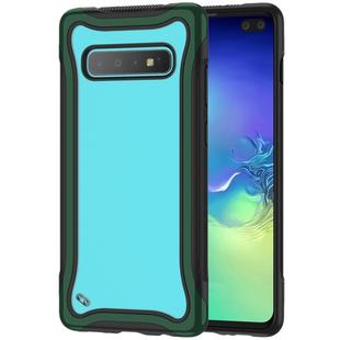 For Galaxy S10+ Blade Series Transparent AcrylicProtective Case(Dark Green)