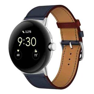 For Google Pixel Watch Genuine Leather Watch Band(Indigo Blue)