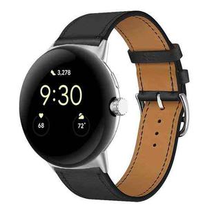 For Google Pixel Watch Genuine Leather Watch Band(Black)